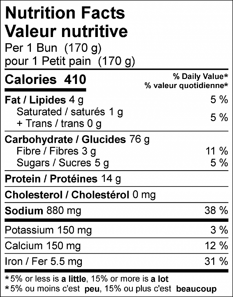 12 inch sub nutritional details