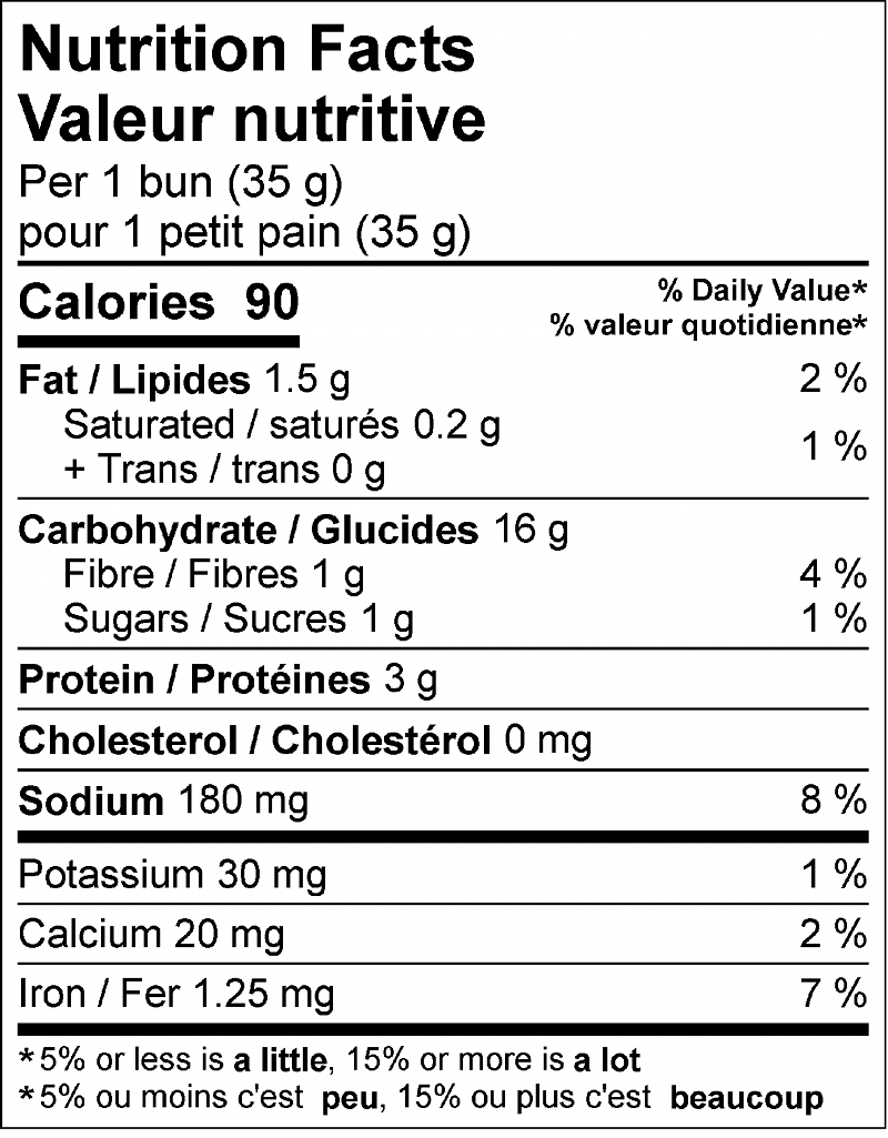 Crusty Bun Nutritional Information